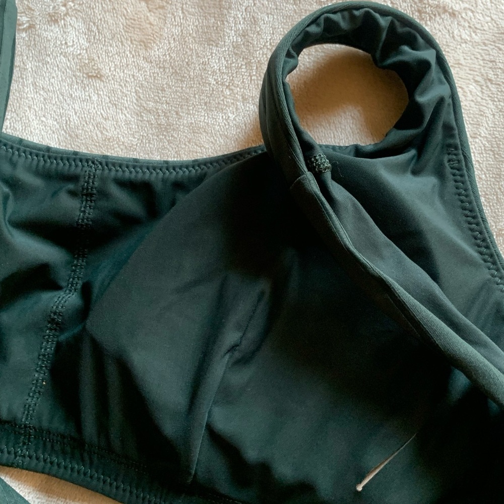 lululemon athletica Ribbed Scoop Neck Sports Bra in Dark Green - Picture 7 of 11